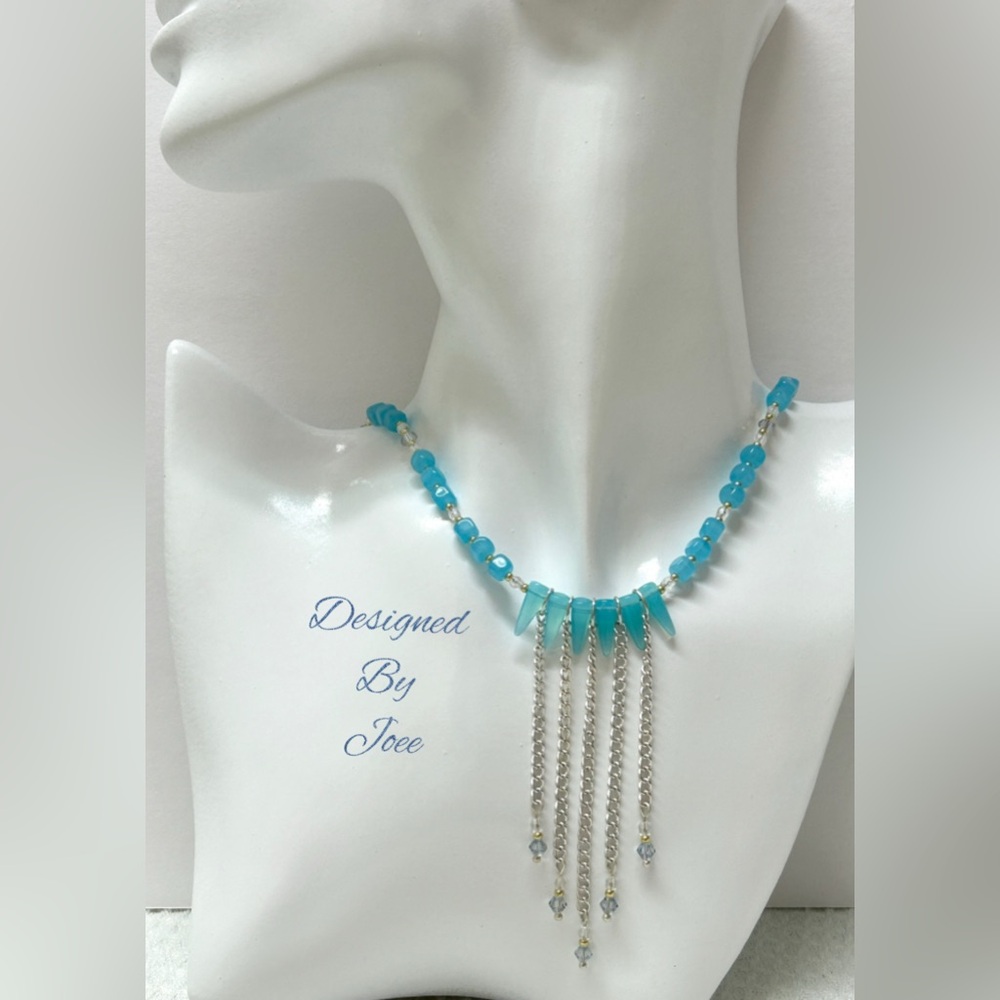🌸Czech Glass & Chain Jewelry Set